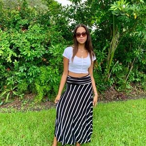 Black & White Skirt Maxi & Long | MADE IN USA